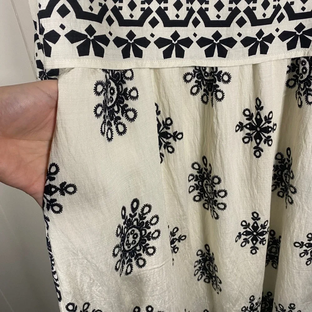 Umgee Cream Crepe Twofer Midi Dress Women's L Resort Travel‎ Vacation Sundress - Picture 4 of 12